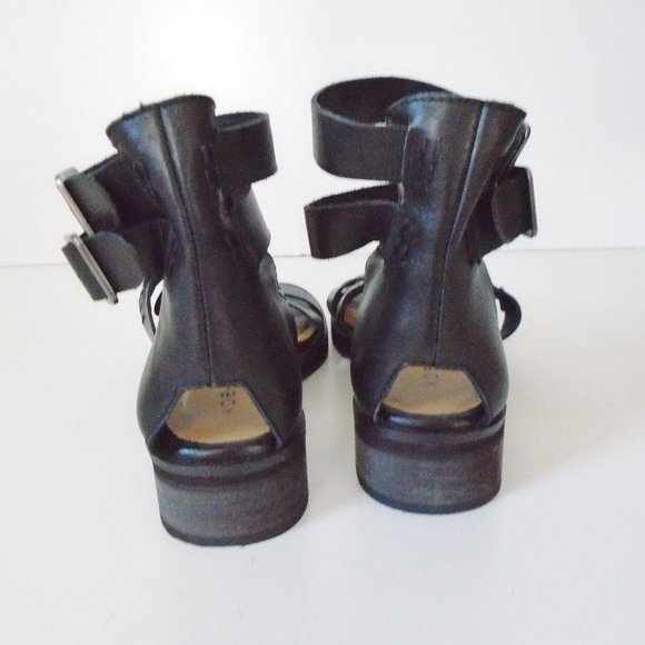 Kelsi Dagger Brooklyn gladiator sandals genuine leather black size 7.5 USA - Picture 4 of 6